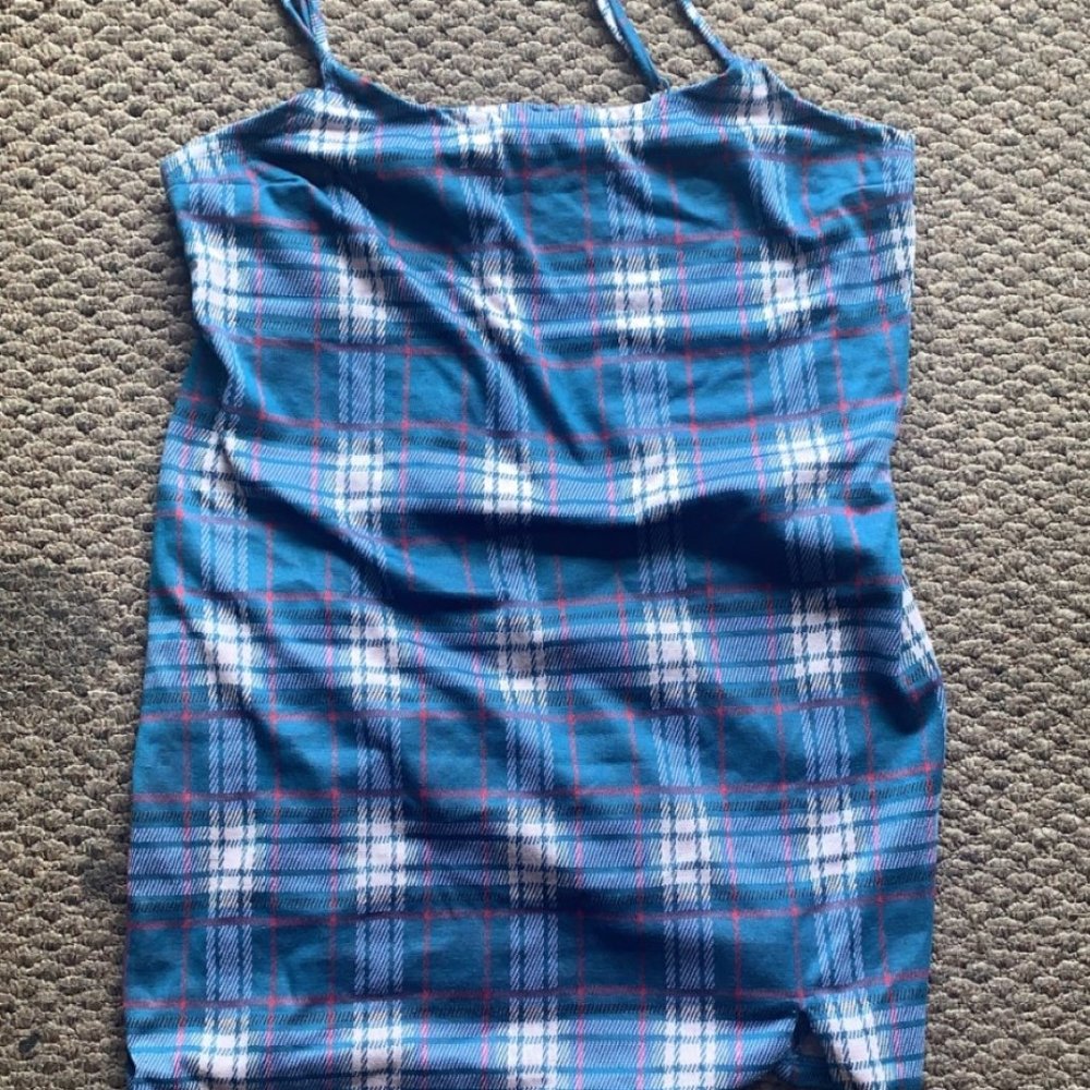 Red, White and Blue Plaid Tank Dress